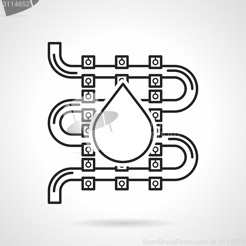 Image of Black sketch vector icon for underfloor heating