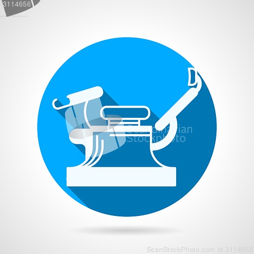 Image of Round blue vector icon for gynecology chair