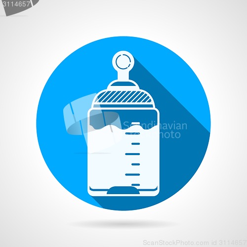 Image of Round blue vector icon for baby bottle