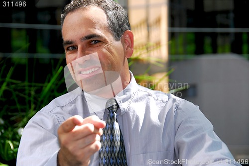Image of Businessman pointing
