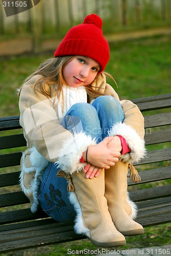 Image of Girl on bench