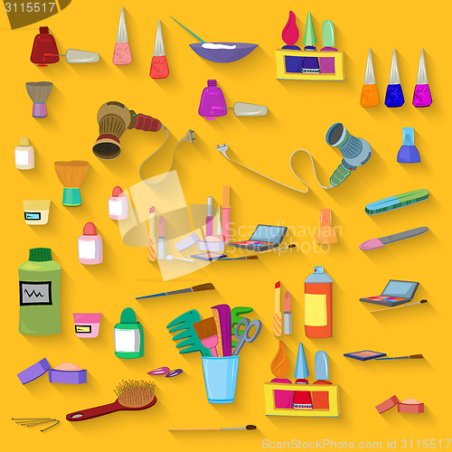 Image of Beauty spa objects set flat design