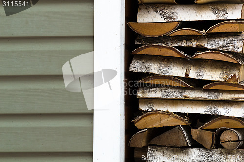 Image of Pile of birch firewood