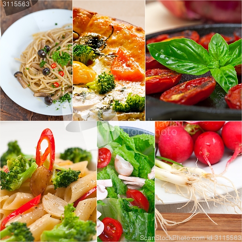 Image of healthy Vegetarian vegan food collage