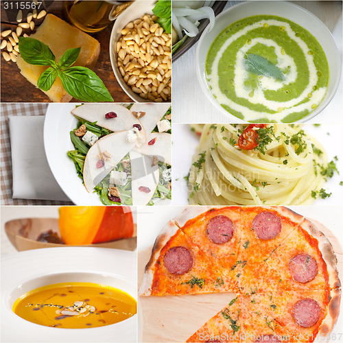 Image of healthy and tasty Italian food collage