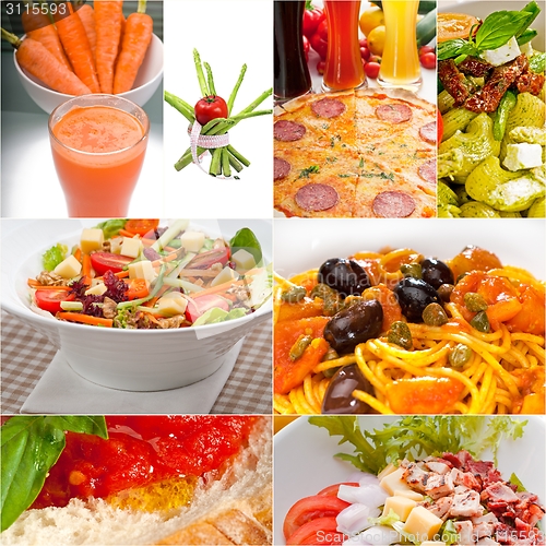 Image of healthy Vegetarian vegan food collage