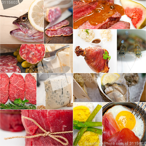 Image of high protein food collection collage