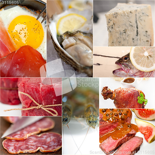 Image of high protein food collection collage