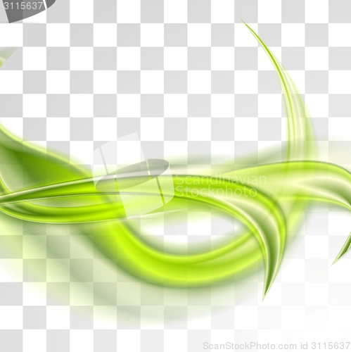 Image of Abstract bright green waves design