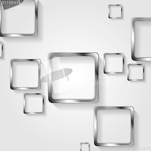 Image of Metallic squares on white background