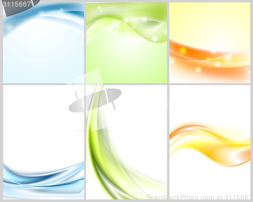 Image of Bright shiny wavy backgrounds
