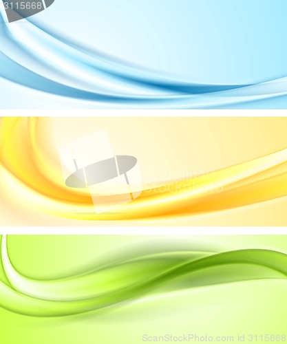 Image of Shiny wavy vector banners