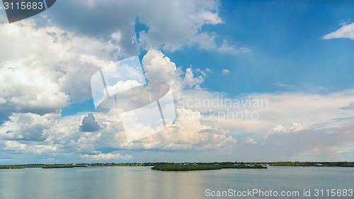 Image of Clouds over the lake