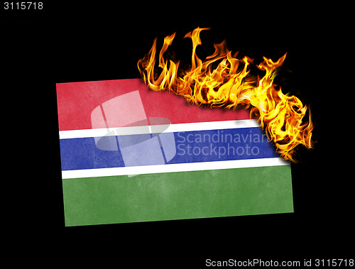 Image of Flag burning - Gambia