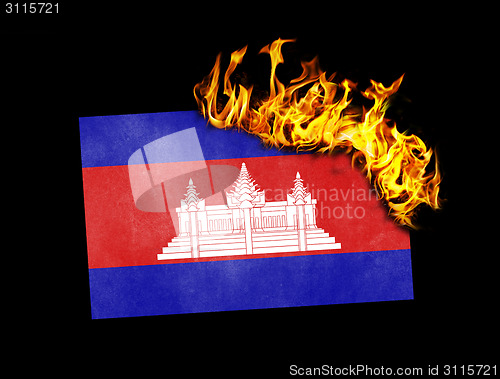 Image of Flag burning - Cambodia