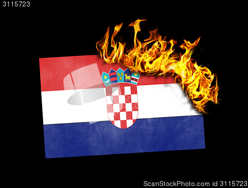 Image of Flag burning - Croatia