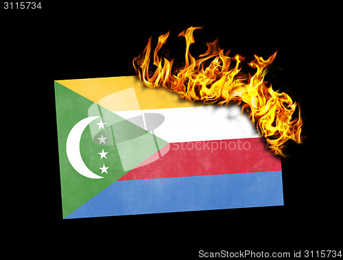Image of Flag burning - Comoros