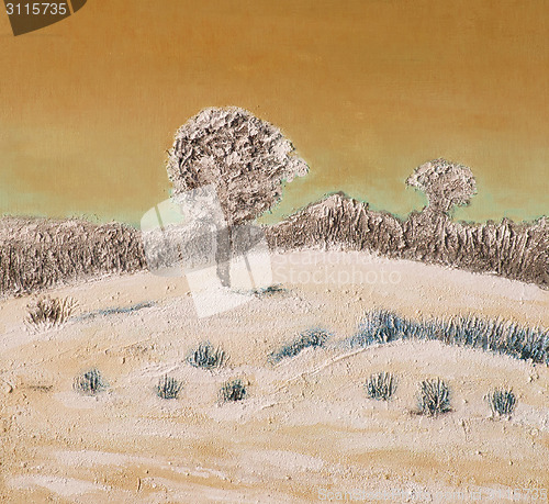 Image of Oil painting of a winter landscape