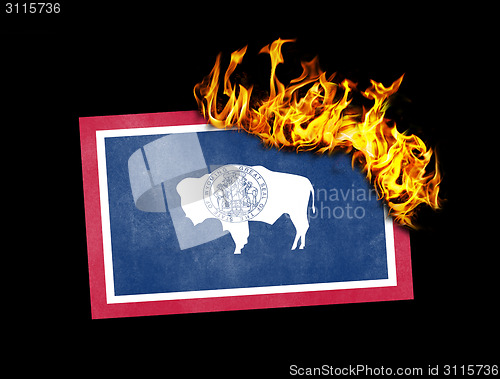 Image of Flag burning - Wyoming