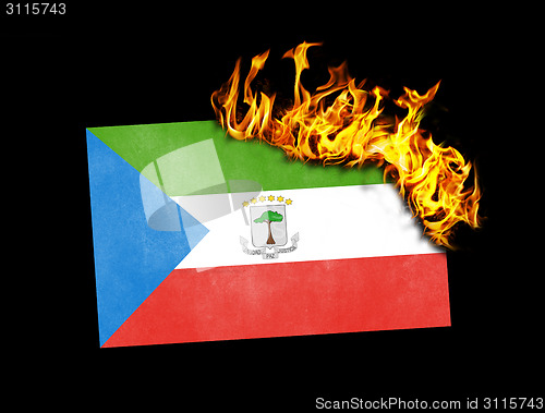 Image of Flag burning - Equatorial Guinea