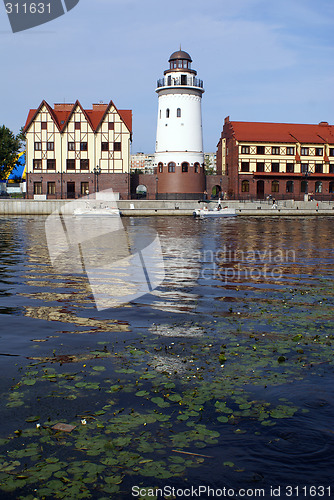 Image of Light house on the bank of river