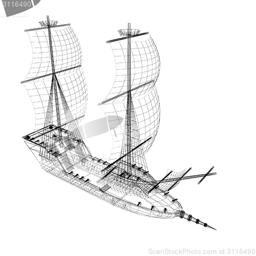 Image of 3d model ship