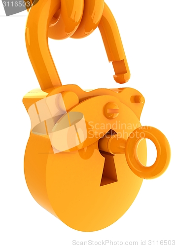 Image of Vintage old padlock unlocked
