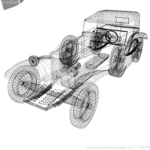 Image of 3d model retro car