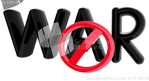 Image of "No war" text and sign 