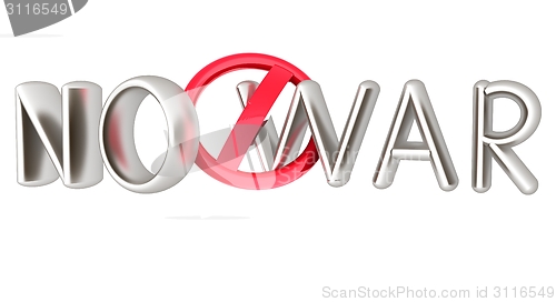 Image of "No war" text and sign 