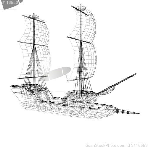 Image of 3d model ship