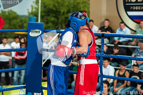 Image of Model boxing match between girls from Russia and Kazakhstan