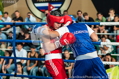 Image of Model boxing match between girls from Russia and Kazakhstan