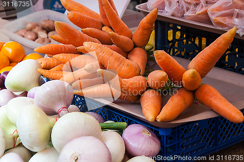 Image of Fresh vegetables and herbs are sold at the Bazaar