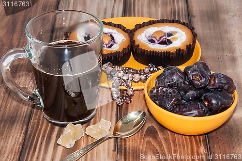 Image of Coffee dates cake and crystal sugar navat