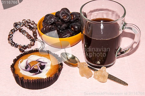 Image of Coffee dates cake and crystal sugar navat