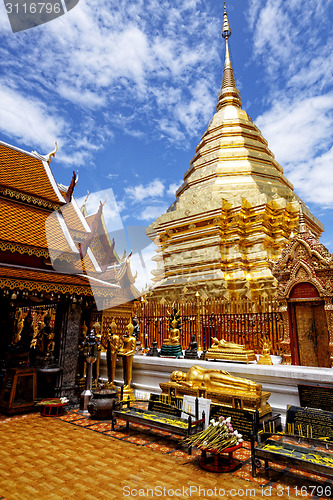 Image of golden stupa, chiang mai, thailand