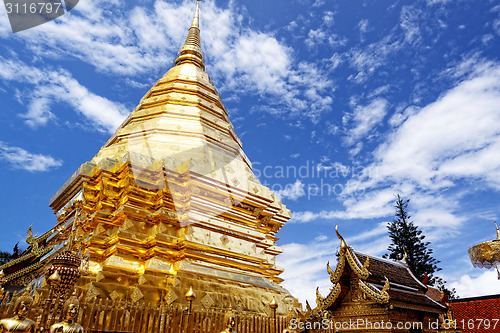 Image of golden stupa, chiang mai, thailand