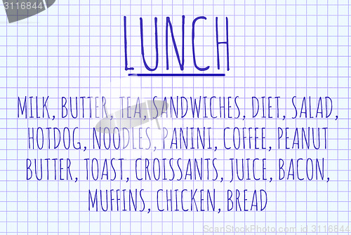 Image of Lunch word cloud