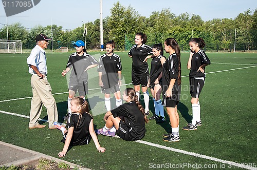 Image of The girls play soccer