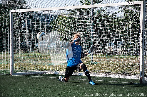 Image of The girls play soccer