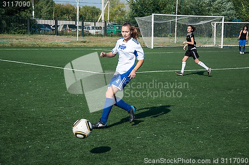 Image of The girls play soccer