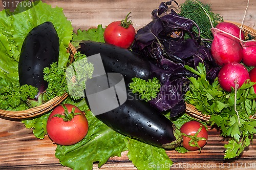 Image of Eggplant and fresh herbs