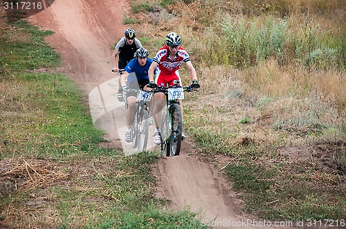 Image of Competitions cyclists in cross-country 