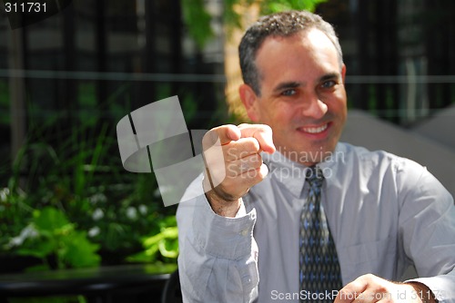 Image of Businessman pointing