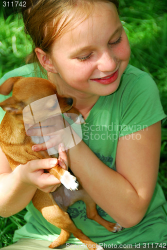 Image of Girl with a dog