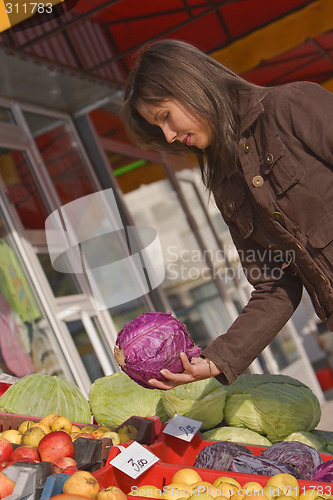 Image of Vegetable market-red cabbage