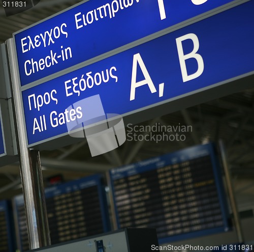 Image of Athens boarding gates sign