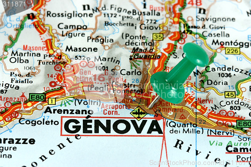 Image of Genova on map