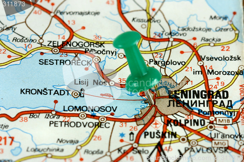 Image of Leningrad on old map